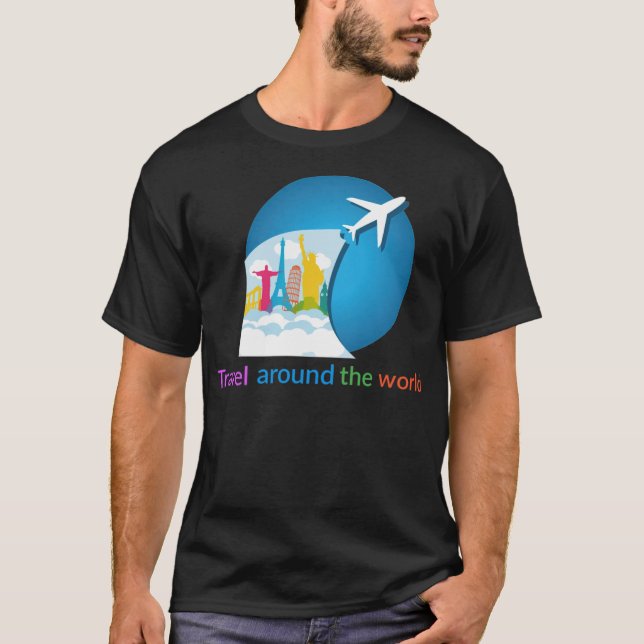 T-shirt Travel around the eat sleep travel backpacker (Devant)