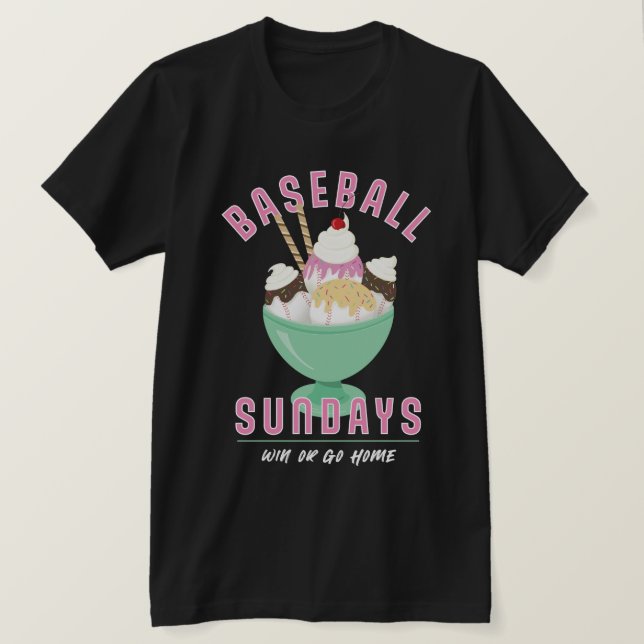 T-shirt Travel Baseball les dimanches crème glacée (Design devant)