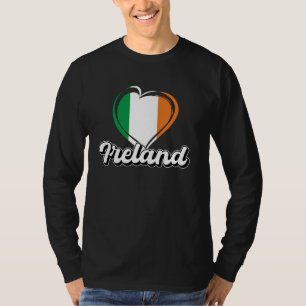T-shirt Travel Heritage Ireland Drapeau Coeur irlandais