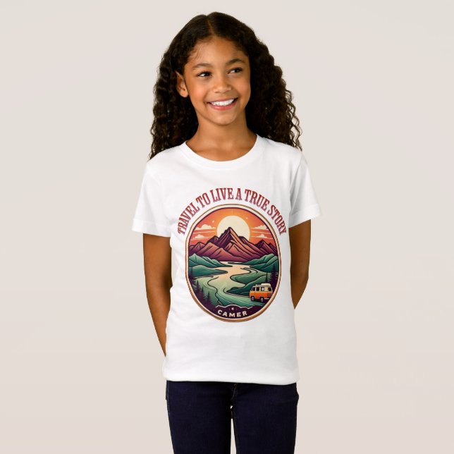 T-Shirt Travel Real Story Tee — Pas de faux badge de voyag (Devant entier)