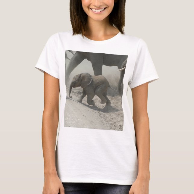 T-shirt Traversée d'éléphants africains pour bébés (Devant)