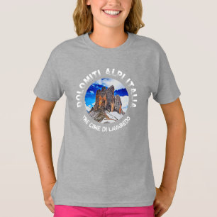 T-shirt Tre Cime di Lavaredo. Dolomiti. Italia.
