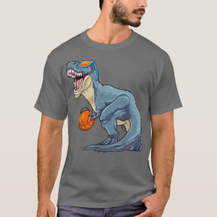 T-shirt Tre Dinosaur Basketball mignon Sport Joueur