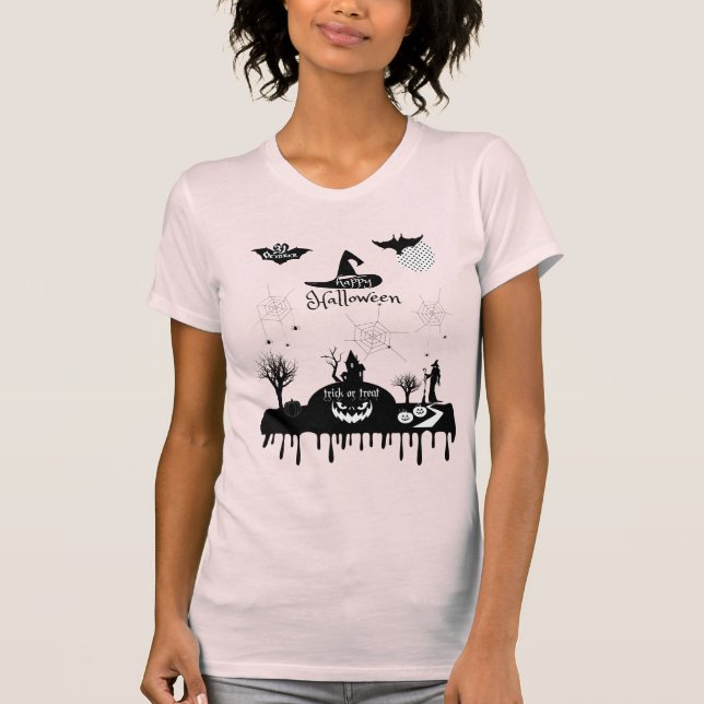 T-shirt Treat de décoration Halloween ou Monstre de Trucs (Devant)