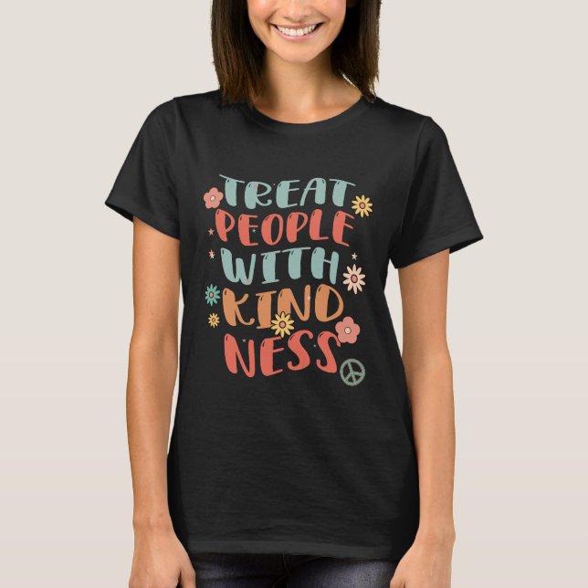 T-shirt Treat People With Kindness Hippie Tie Dye, Cool TP (Devant)