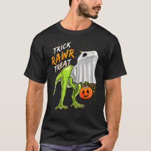 T-shirt Treat Rex Dinosaur Halloween Dino Ghos