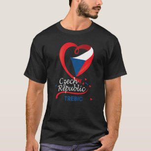 T-shirt Trebic République tchèque Cœur Drapeau Lion Blason