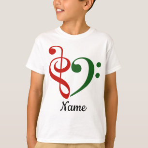 T-shirt Treble Clef Bass Clef Heart Holiday Customisé