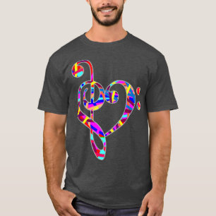 T-shirt Treble Clef Heart Love Valentines Day Music