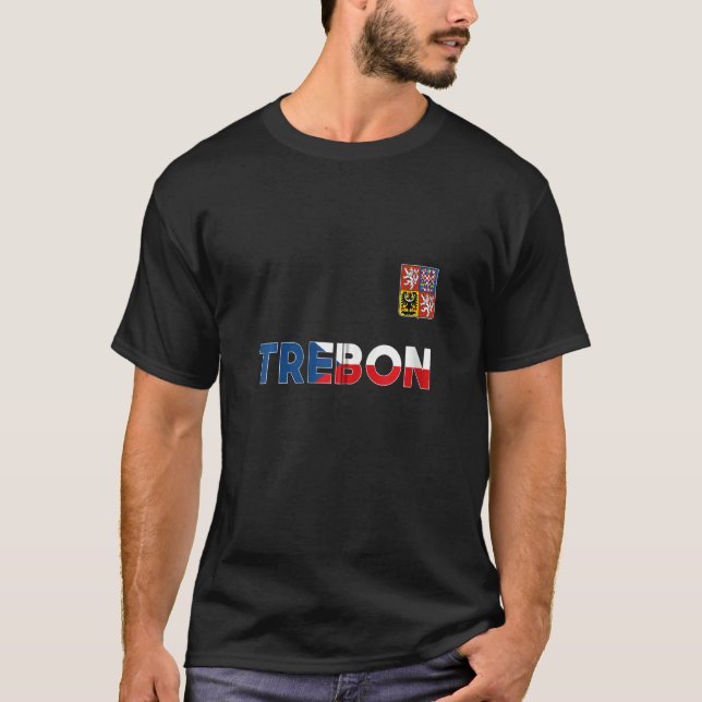 T-shirt Trebon République Tchèque Drapeau Cardiaque Lion T (Devant)