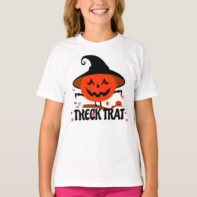 T-shirt Treck Trat Citrouille Sourire (Devant)