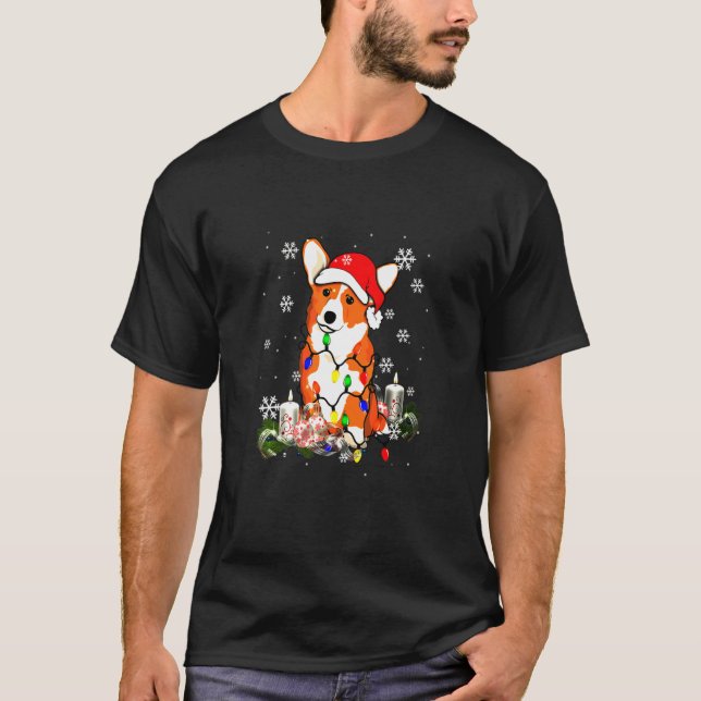 T-shirt Tree Père Noël Corgi Corgi (Devant)