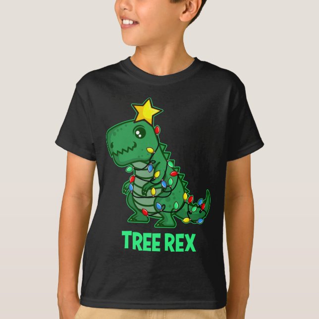 T-shirt Tree Rex Funny Mignonne Retro Christmas Dino (Devant)
