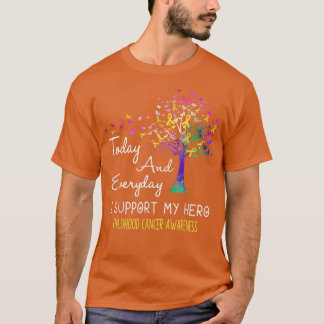 T-shirt Tree Ribbon I Support My Hero Childhood Cancer Awa