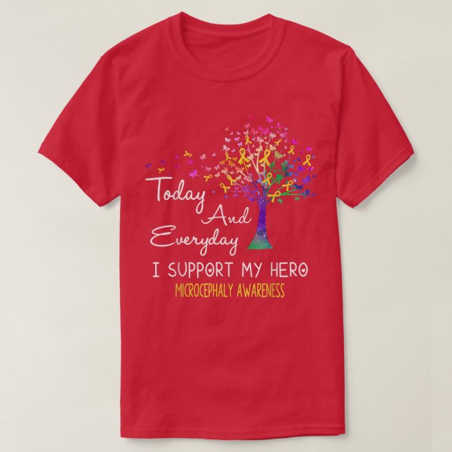 T-shirt Tree Ribbon I Support My Hero Microcephaly (Design devant)