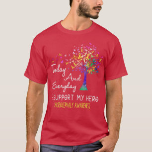 T-shirt Tree Ribbon I Support My Hero Microcephaly