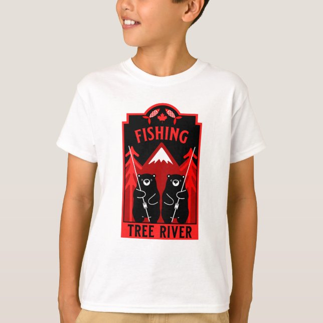 T-shirt Tree River Fishing Canada (Devant)