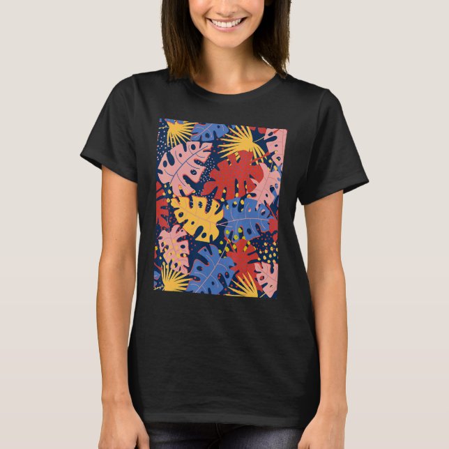 T-shirt Tree Tropical Beach Palm Summer Feuilles Exotic Va (Devant)