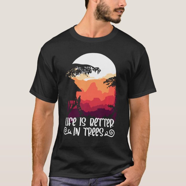 T-shirt Treehouse Vie Mieux Dans Treehouse Treehouse Treeh (Devant)
