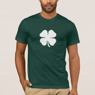 T-shirt Trèfle à quatre feuilles vert irlandais chanceux
