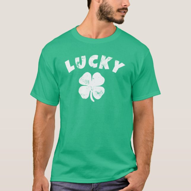 T-Shirt Trèfle Chanceux 4 Feuilles St. Patrick (Devant)