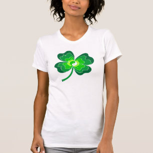 T-shirt Trèfle de feuille de Yin Yang quatre