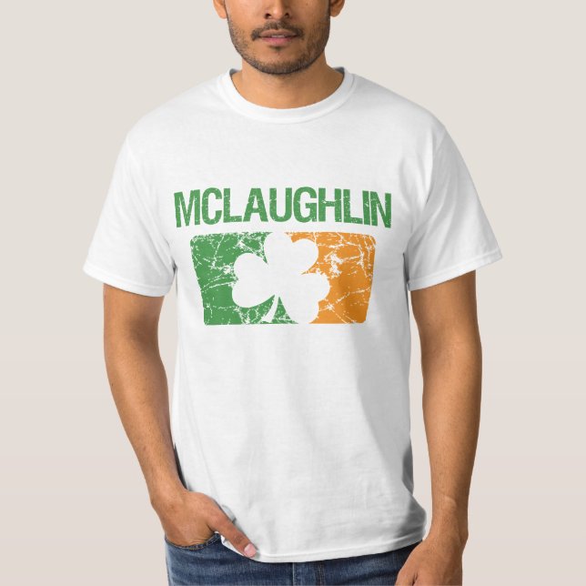 T-shirt Trèfle de nom de famille de Mclaughlin (Devant)