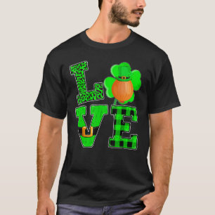 T-shirt Trèfle drôle vert carreau d'amour Oignon St. Patri