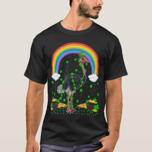 T-shirt Trèfle irlandais arc-en-ciel Ostrich Oiseau St Pat