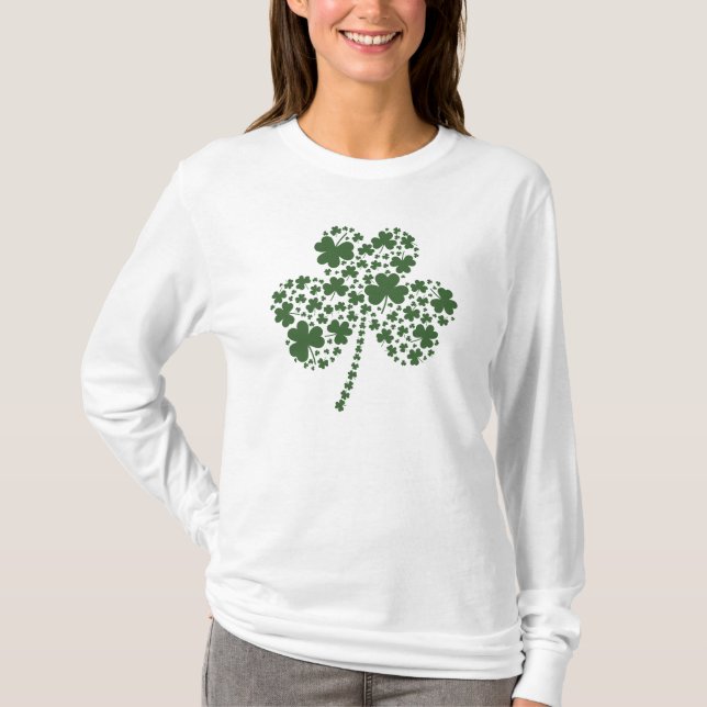 T-shirt Trèfle irlandais de shamrock du jour de St Patrick (Devant)