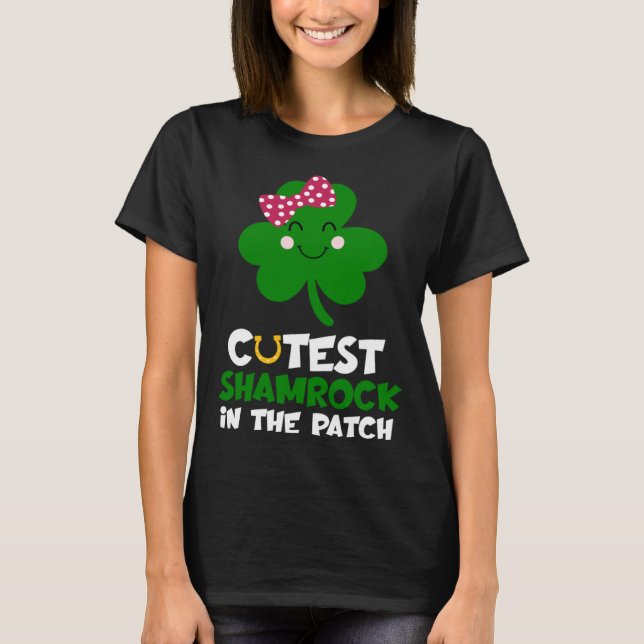 T-shirt Trèfle le plus mignon du patch St Patricks Day Enf (Devant)