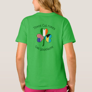 T-shirt Trèfle personnalisé américano-irlandais bahamien 