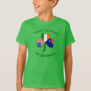 T-shirt Trèfle personnalisé Australien Irlandais Américain