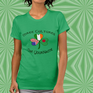 T-shirt Trèfle personnalisé Bangladesh Irlande États-Unis