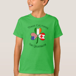 T-shirt Trèfle personnalisé canadien irlandais américain