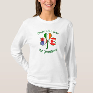 T-shirt Trèfle personnalisé canadien irlandais américain