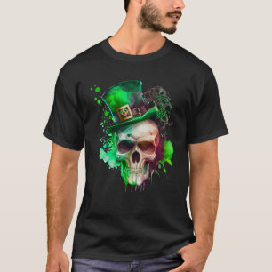 T-shirt Trèfle vert Crâne Irlandais Irlande St Patrick