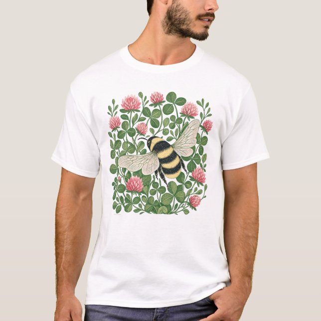 T-shirt Trèfles abeilles bourdon  (Devant)