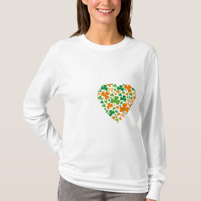 T-shirt Trèfles de coeur - longue douille de dames (Devant)