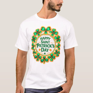 T-shirt trèfles heureux de la Saint-Patrick