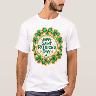 T-shirt trèfles heureux de la Saint-Patrick