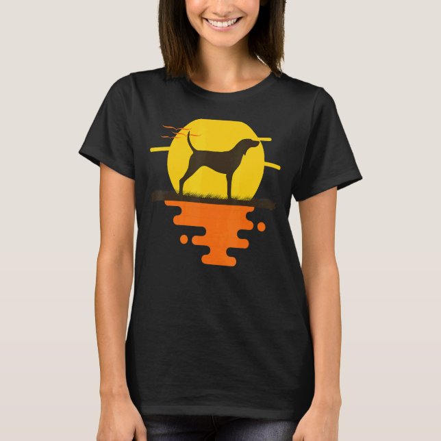 T-shirt Trek Walker Coonhound Chien Retro 4 (Devant)