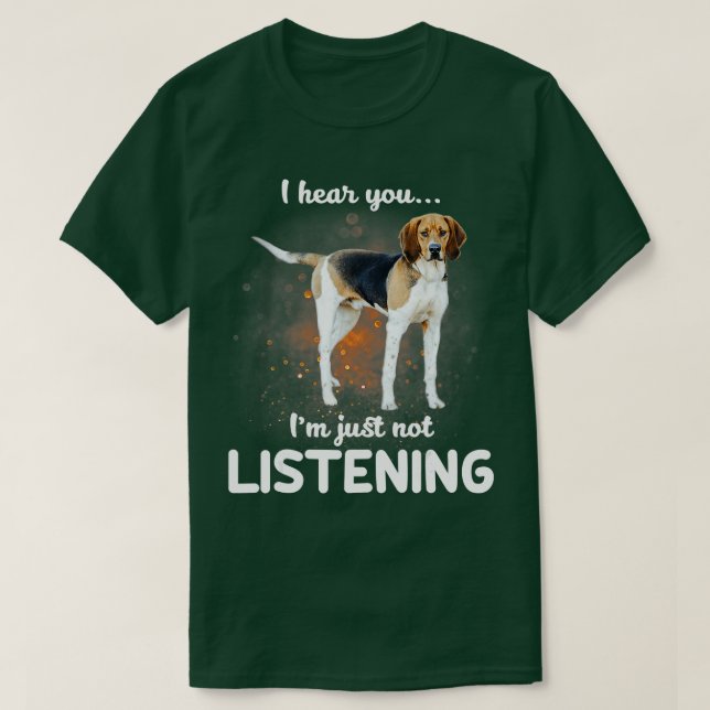 T-shirt Treking Walker Coonhound Je vous entends ne pas éc (Design devant)