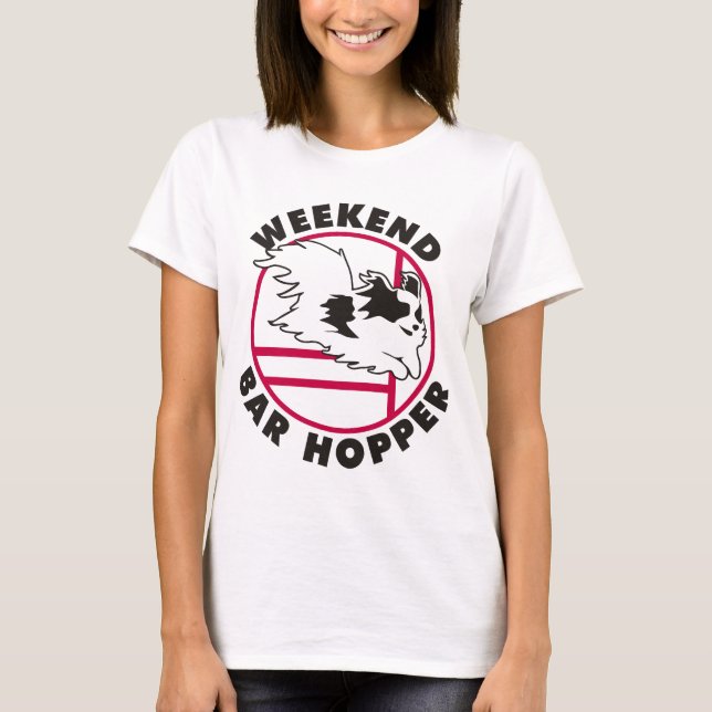T-shirt Trémie de barre de week-end d'agilité de Papillon (Devant)