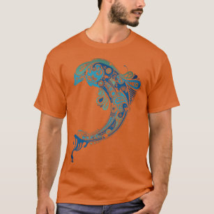 T-shirt Trending Turquoise Dolphin Tattoo Abstrait Art