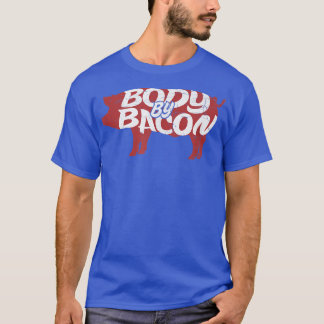 T-shirt Trendy Body By Bacon Pig Silhouette Humor 