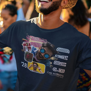 T-shirt Trendy Cool Smudge 4 Photo Collage Grad