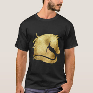 T-shirt Trendy Gold Metallic Mustang Horse