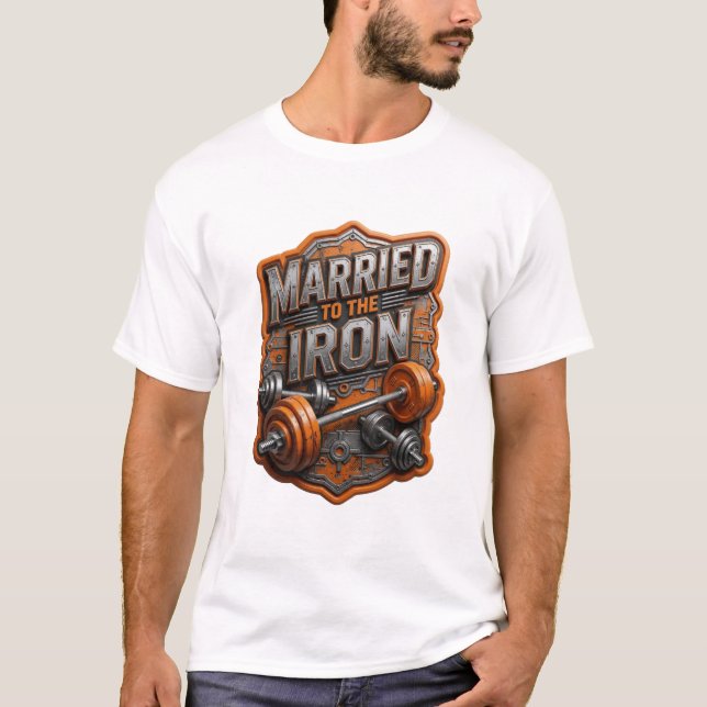 T-shirt Trendy Gray MARIÉ À L'IRON Text Design (Devant)