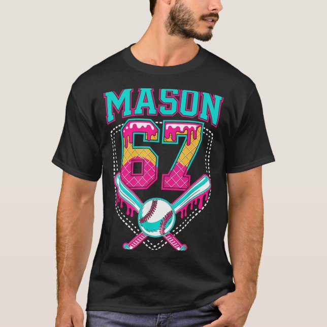 T-shirt Trendy Mason 67 Mem Ice Cream Drip Baseball Birthd (Devant)
